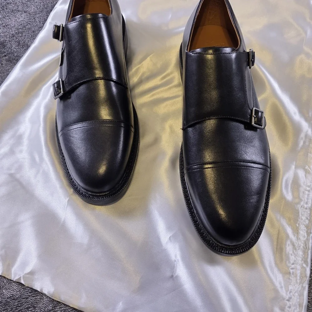 Polo Ralph Lauren Asher Double Monk Strap Oxford Leather Dress Shoes Size 13